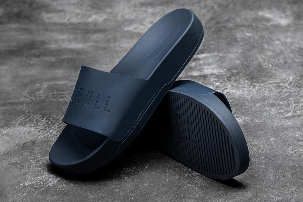 NOBULL Men's Slides - Navy - Ireland (0816FQBVZ)